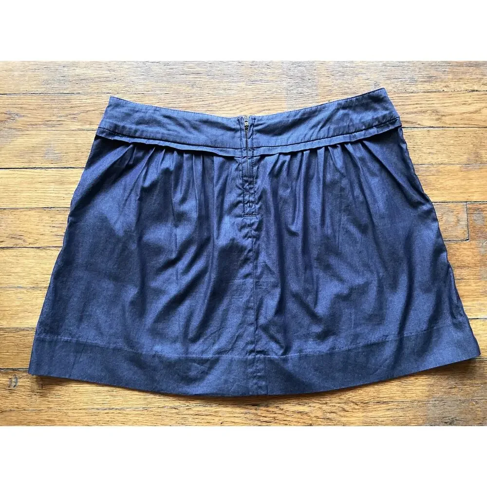 JCREW Bluish Gray Pleated Cotton Mini Skirt size 10
